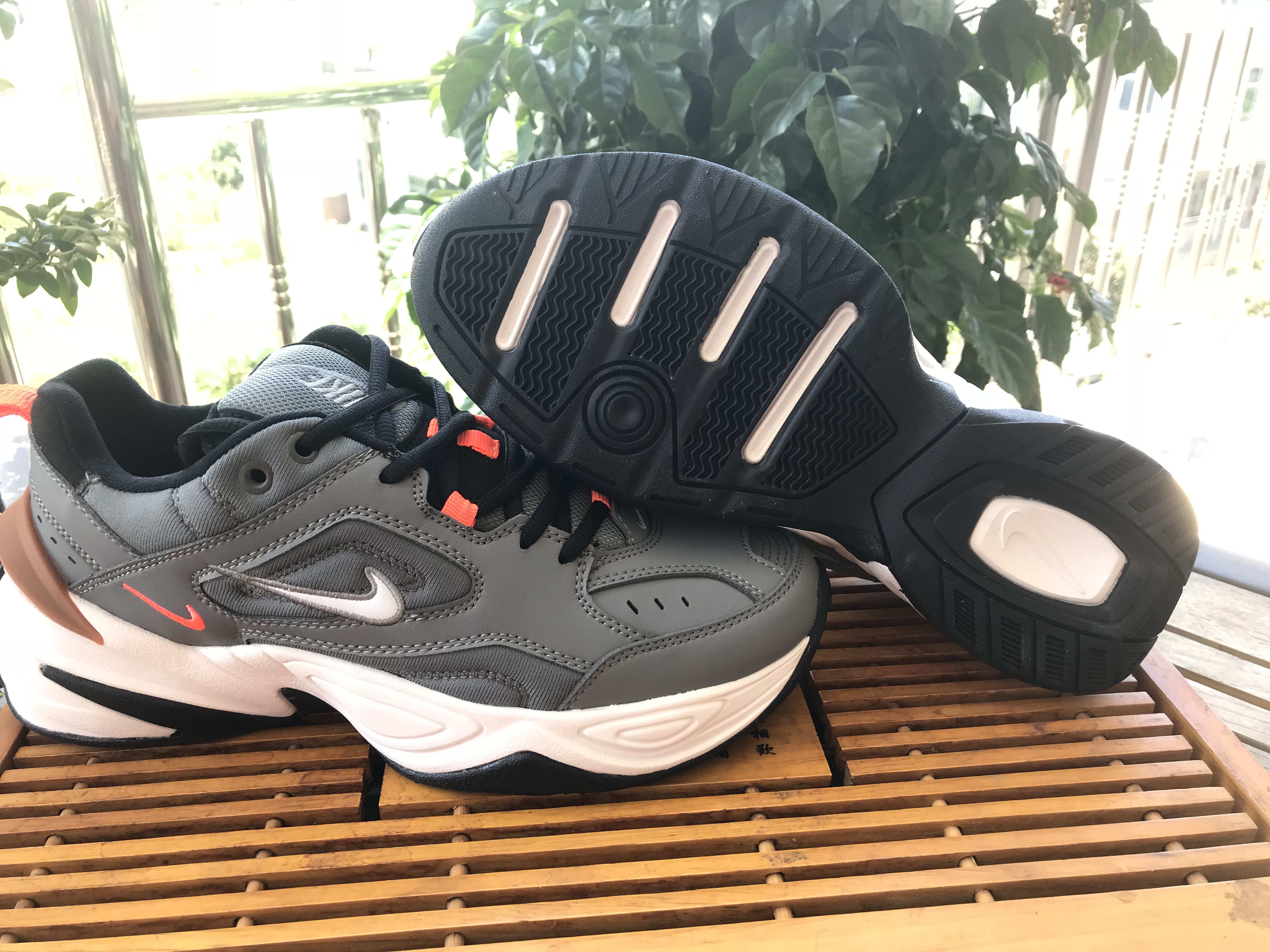 Nike Air M2K Tekno Grey Black Orange Shoes